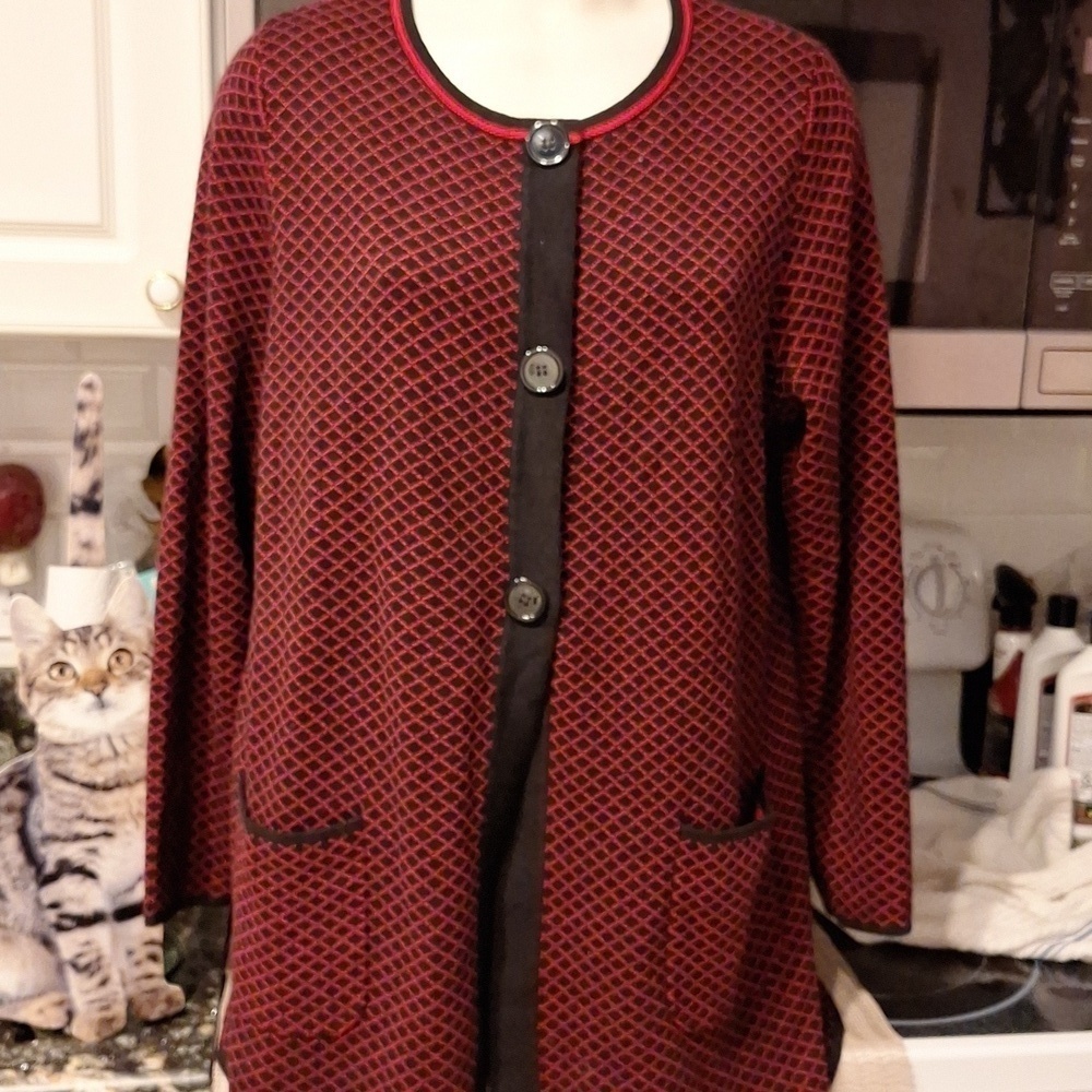 q Susan Graver Button Down Sweater Size 1X.  EUC